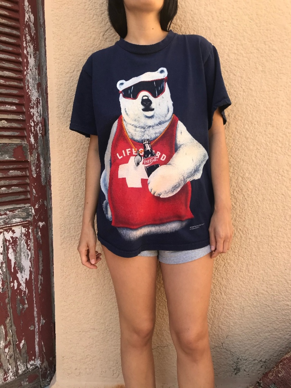 90s Vintage Coca Cola Polar Bear T-shirt // Coke Summer Life Guard Graphic Tee